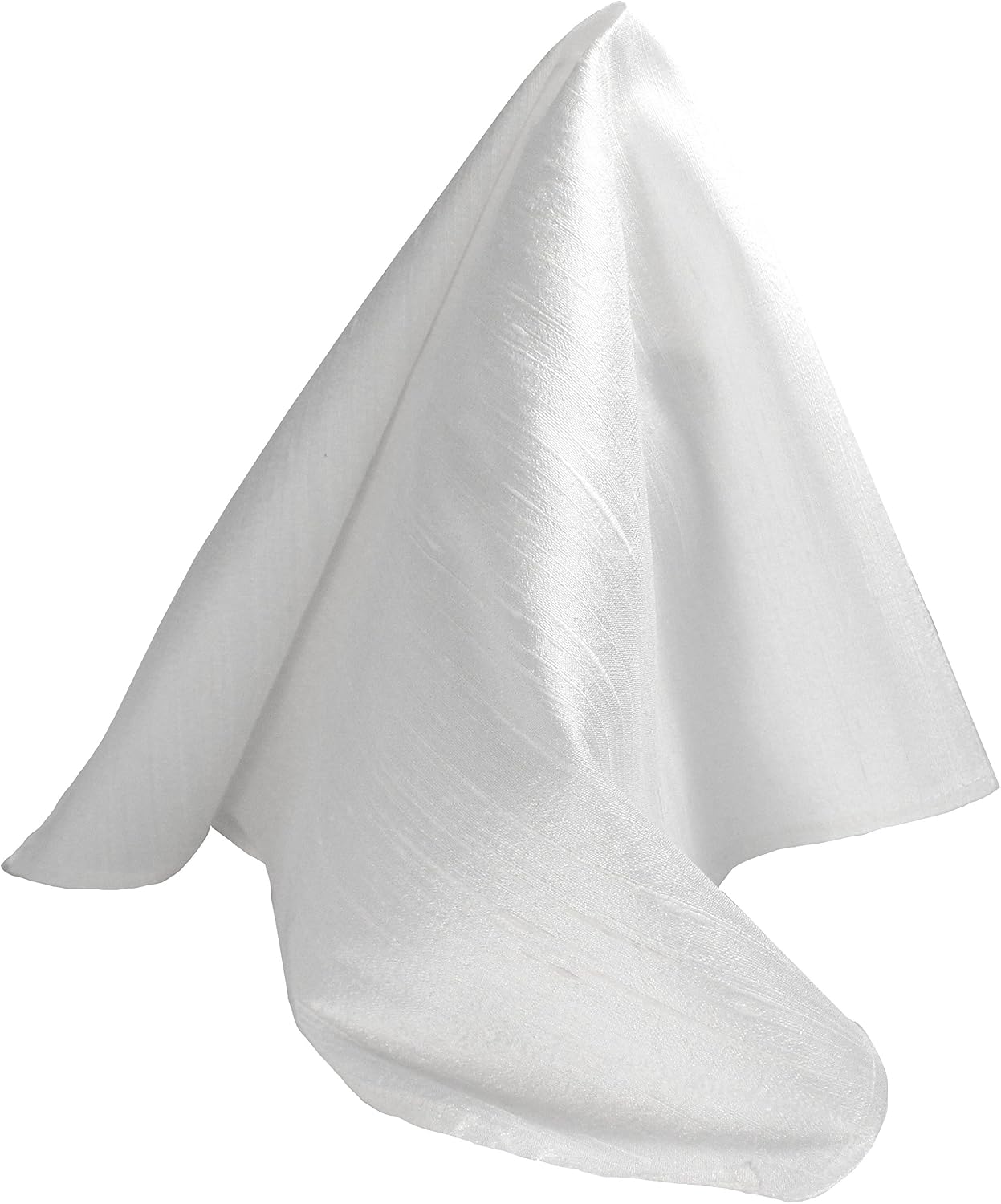 Royal Silk Deluxe White Glow Silk Dupioni Pocket Square 100% Silk - Full-Sized 17"x17"