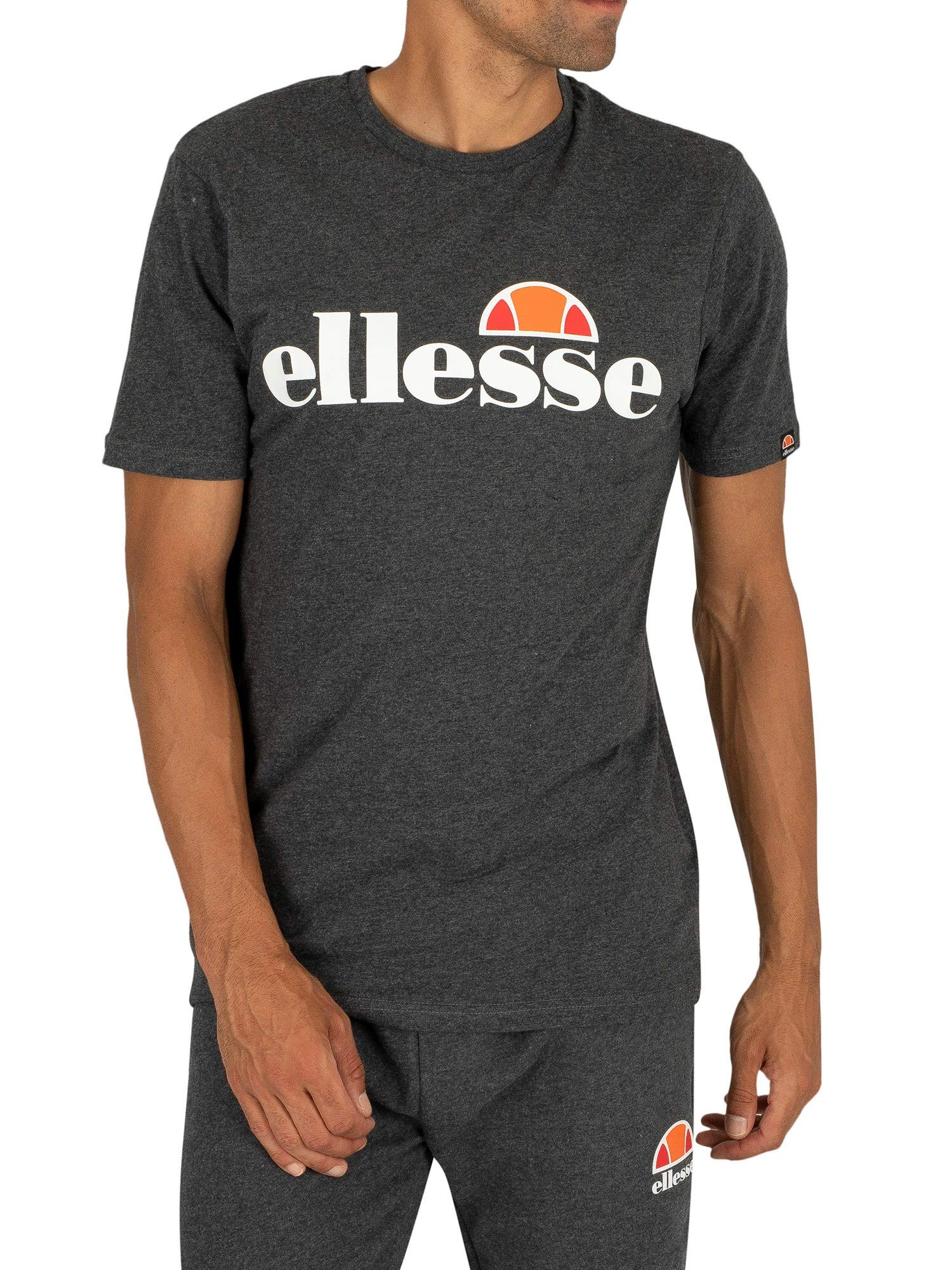 ellesse Men's Sl Prado Tee T shirt, Dark Grey Marl, S
