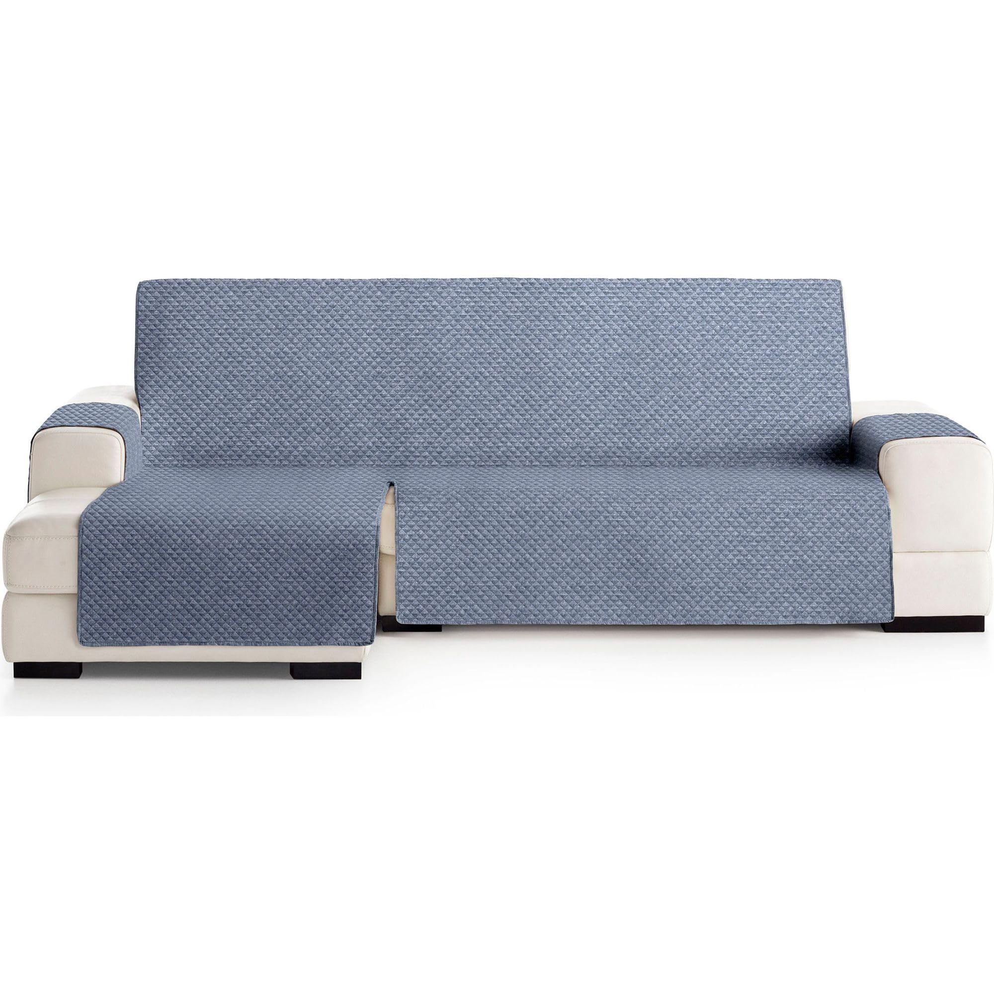 ECOMMERC3 | Normal Left Chaise Longue Sofa Cover - Versatile Fit and Easy to Install - Blue Right Chaise Longue Sofa Cover, Ideal for Partial Protection and Use with Pets