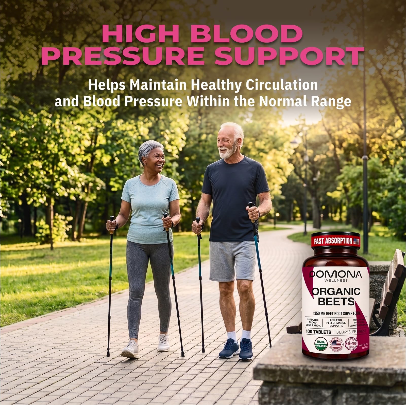 Pomona Organic Beetroot Supplement-100 Tabs, Beets for High Blood Pressure — Amazon image 2