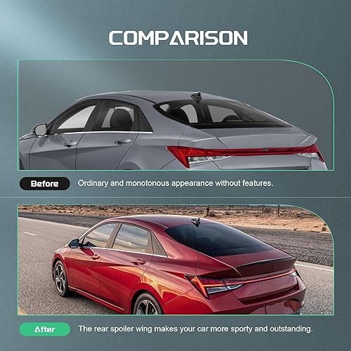 Miniatura 140 de SCITOO Spoiler Wing GT Style Universal 52" ABS Brillante Carbono Aspecto Trasero Alerón Alerón