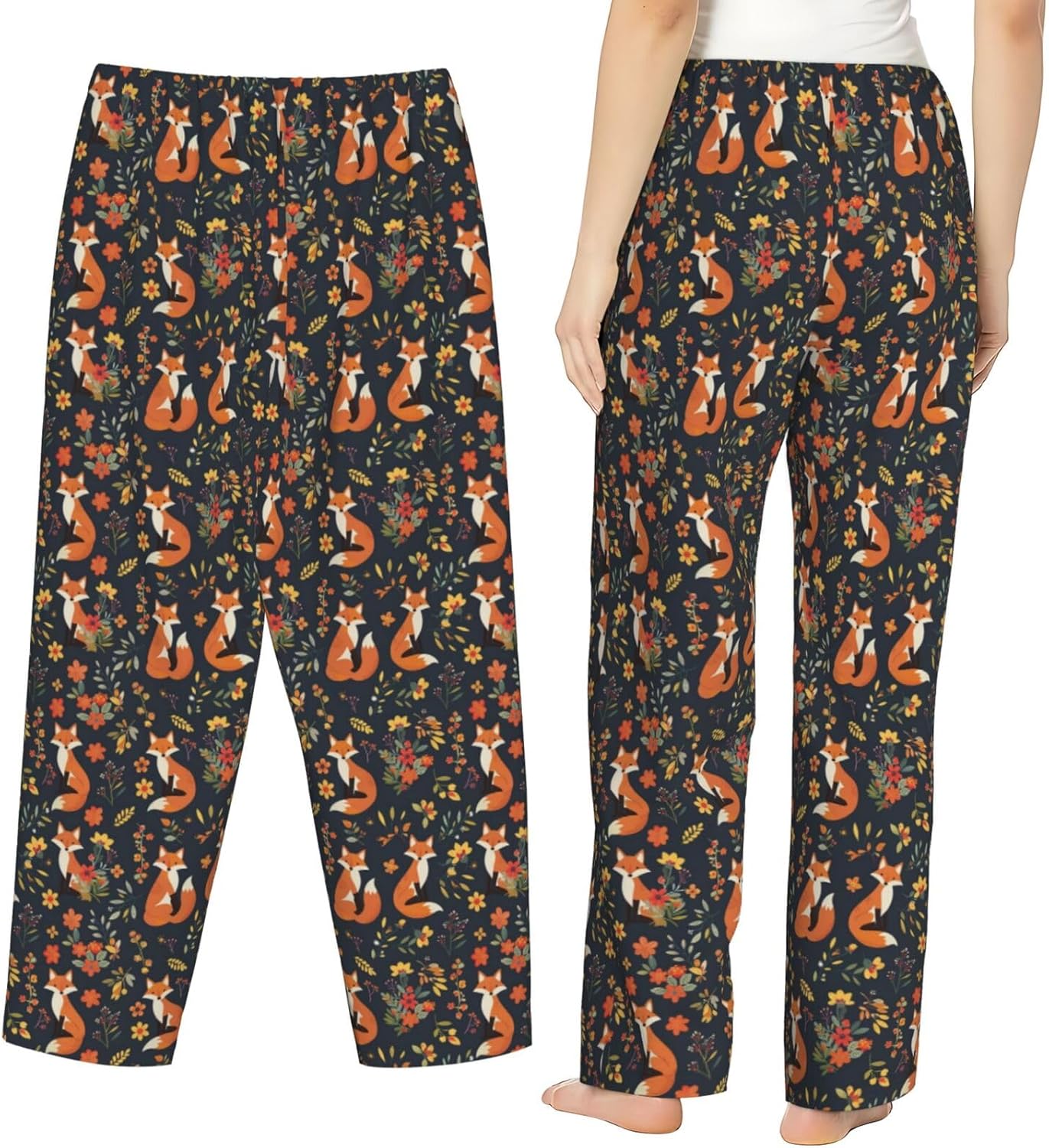 Women Comfy Pajama Pants Stretch Sleepwear Lounge Pants With Pockets & Drawstring - Image 3