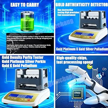 Digital Electronic Gold Purity Tester Machine | 2025 Precious Metal Authenticity Tester | Gold Purity Testing Machine,Gold Density Meter | Purity Density Meter for Electronics Manufacturing XF-3203K