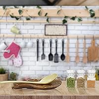 Vista 6 de Soporte para cuchara de cristal de calcita verde hecho a mano de lujo para encimera de cocina, el mejor soporte para espátula para accesorios