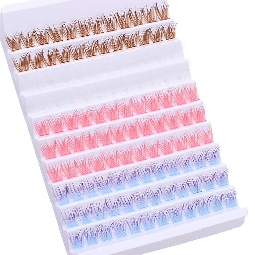 Miniatura 7 de outopen Extensiones de pestañas postizas de colores, 140 unidades, aspecto natural, rizo D, pestañas de ojo de gato, individuales, extensiones de