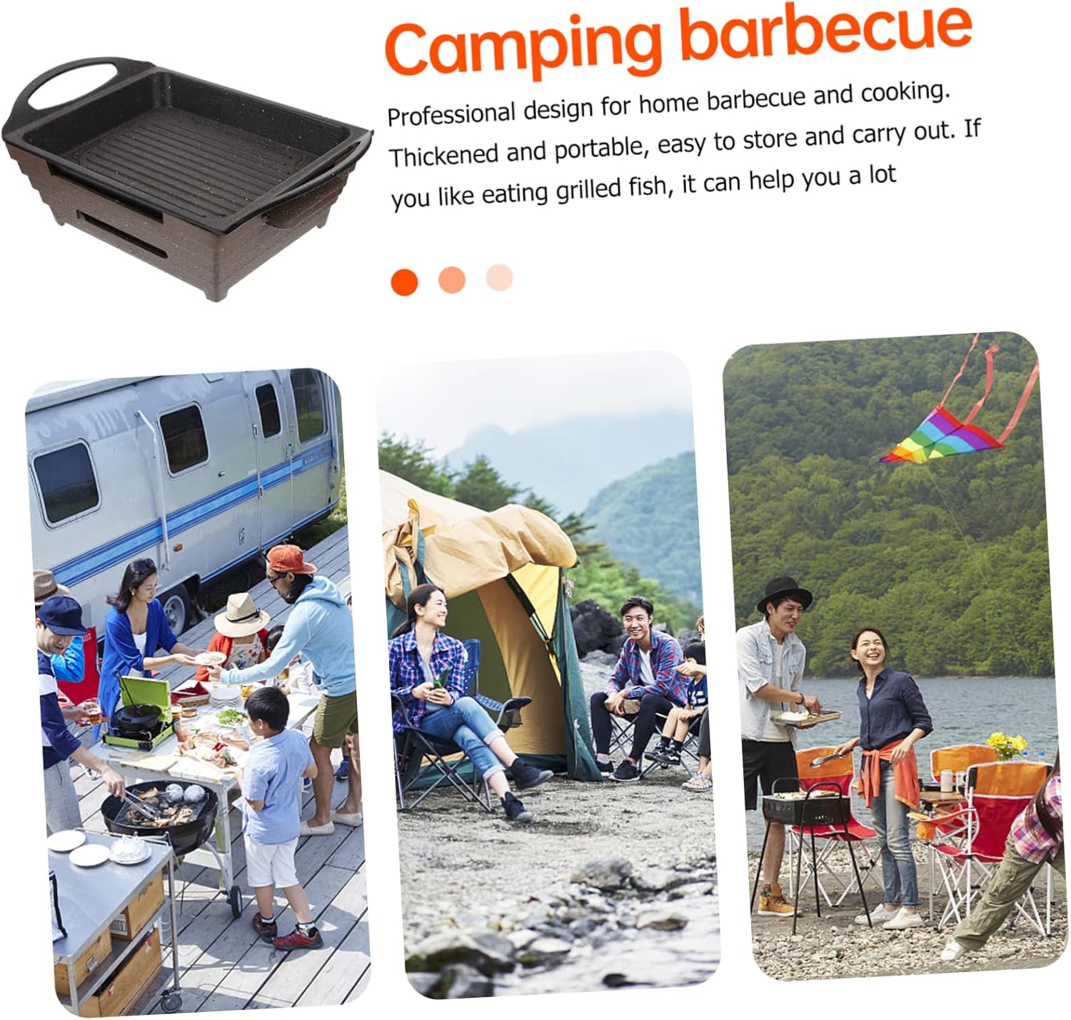 1pc Grilled Fish Stove Multi-purpose Barbecue Grill for Home Restaurant and Camping Easy to Clean Stable Base Supports Combustion Methods