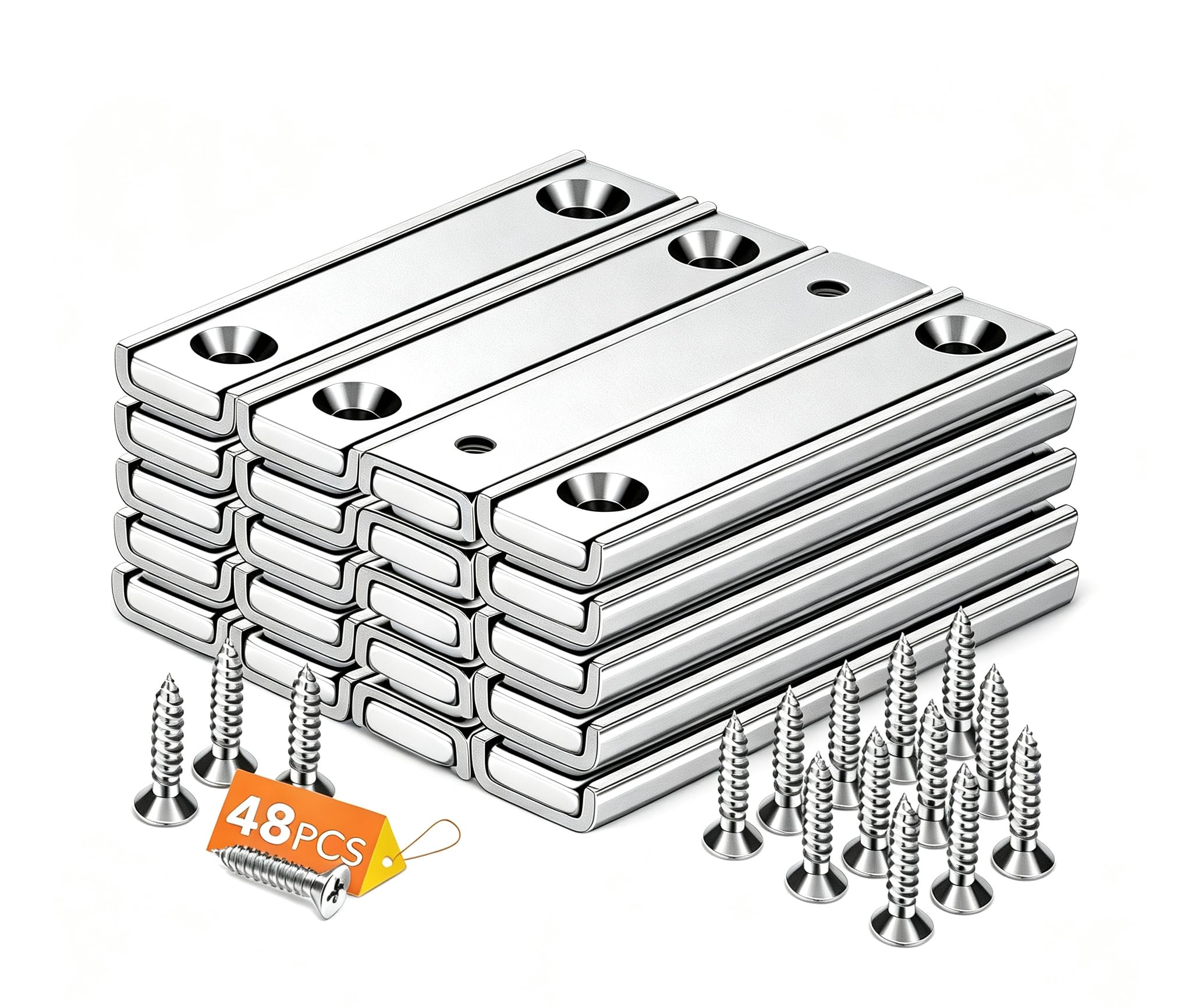 DIYMAG Magnets Strips,8 Packs 80 LBS Countersunk Hole Magnet with Screws — Amazon image 14