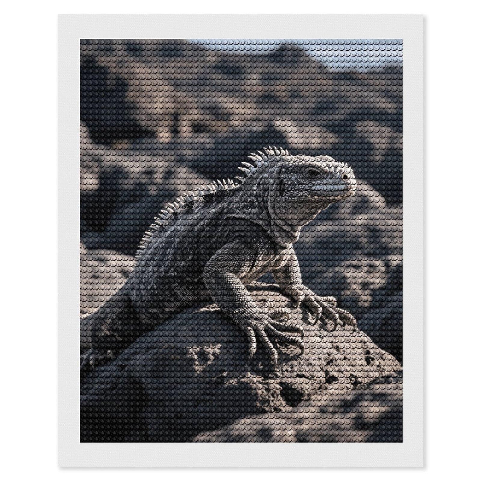 FodPand MarineIguana 5D Diamond Painting Kits for Adults Beginners Full Drill Round Diamond Dots Pictures Gem Art Supplies for Home Wall Room Decoration DIY Craft Set Gift 16x20