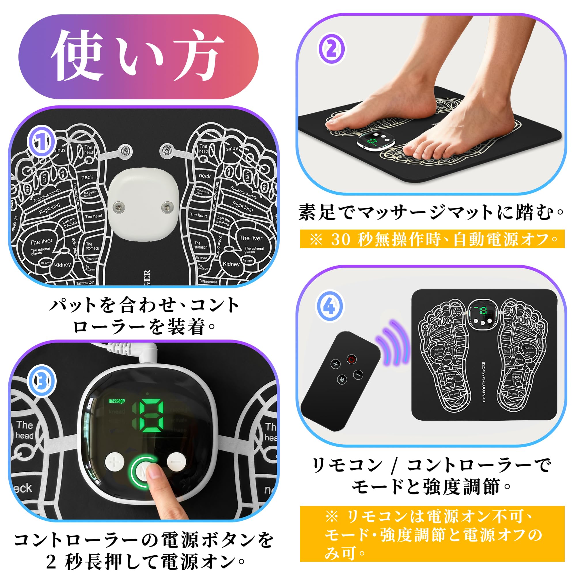 Amazon | 【新登場 EMS強化 通電率150％UP】足裏ケア EMS フットマット
