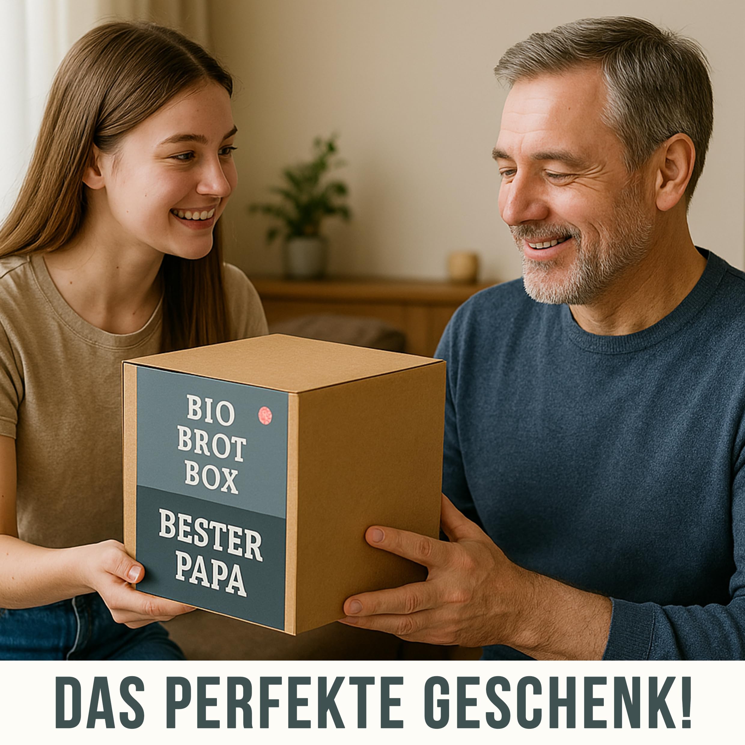 Bake with Love Pudełko na próbę chleba ekologicznego "Bester Papa der Welt", prezent dla taty, Boże Narodzenie, kosz prezentowy dla najlepszego taty, wypełniony 8 mieszankami do pieczenia chleba,
