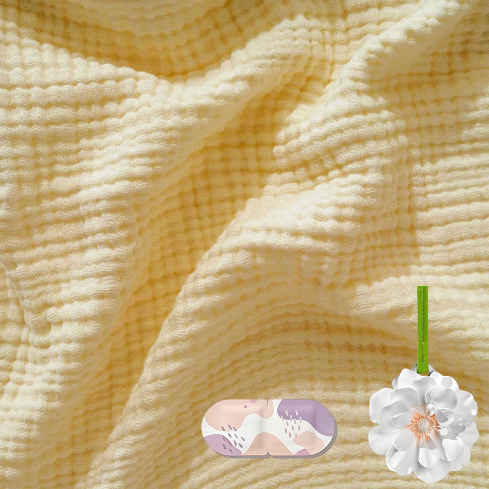 Jmwub 2026 New Soft Muslin Blanket, 100% Natural Cotton Cooling Blanket, 4-Layer Breathable and Lightweight Throws for Sofas Couch Decor, No Sweating on Hot Nights (1PC-M,150 * 200)