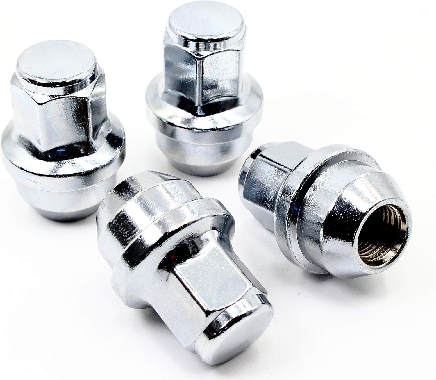 Set of 20 Veritek 14x1.5mm Chrome OE Factory Style 1.60 Inch 41mm Length 21mm Hex Duplex Large Acorn Seat Replacement Lug Nuts for Tesla Factory Wheels