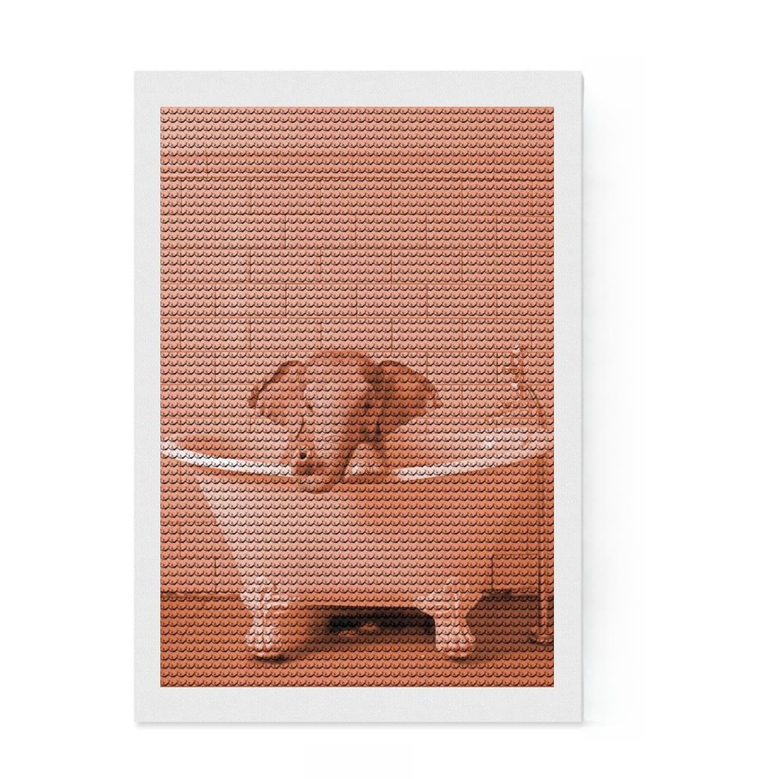 Junmoney Elephant in A Bathtub 5D Diamond Painting Kit 8"x12", for Women, Farmhouse Decor, Boho Decor, Thoughtful Present, Relaxing DIY