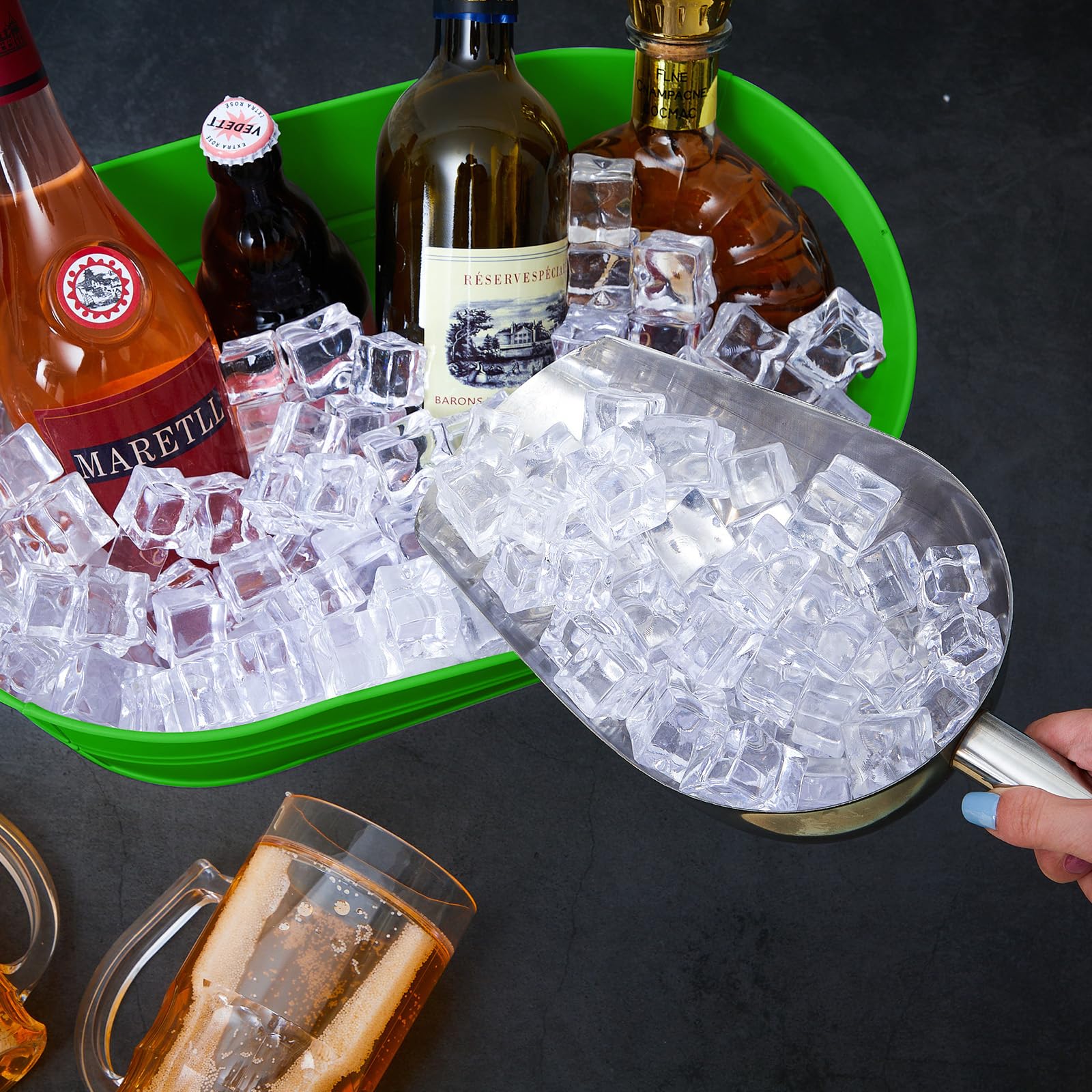 4 Pcs 4 Gallon Galvanized Metal Ice Buckets Beverage Tubs for Parties Large Drink Tin Bins for Beer Wine Champagne Cocktail Cooler for Rustic Mimosa Bar Supplies (Red, Blue, Yellow, Green,Classic)