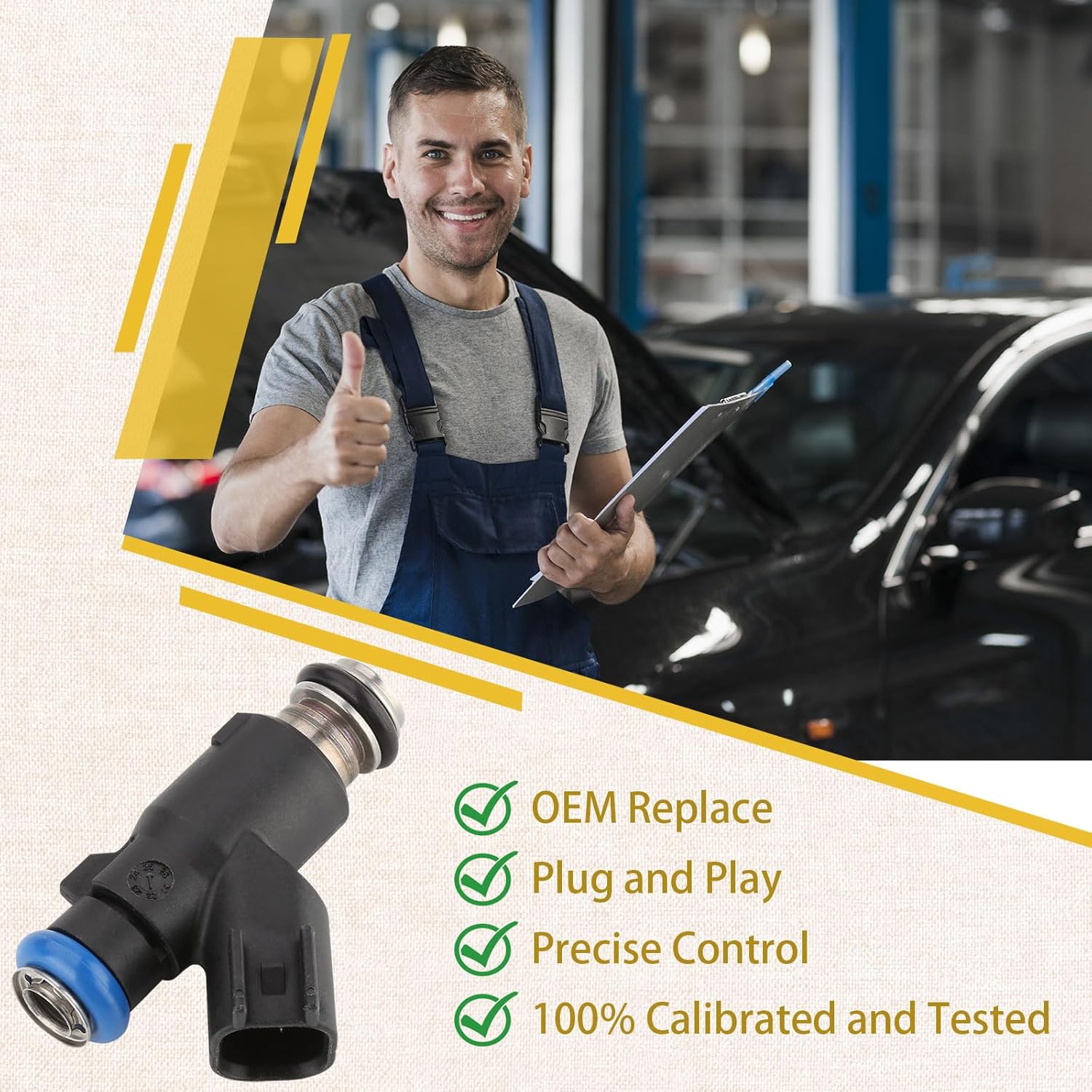 12592648 OE Performance Fuel Injectors,Compatible w/Chevy 3.5L Impala Malibu 2007 2008 2009 2010,Compatible w/Buick 3.9L Lucerne Terraza,Compatible w/Pontiac G6 Montana 3.5L,|2 Holes| |Set of 6|