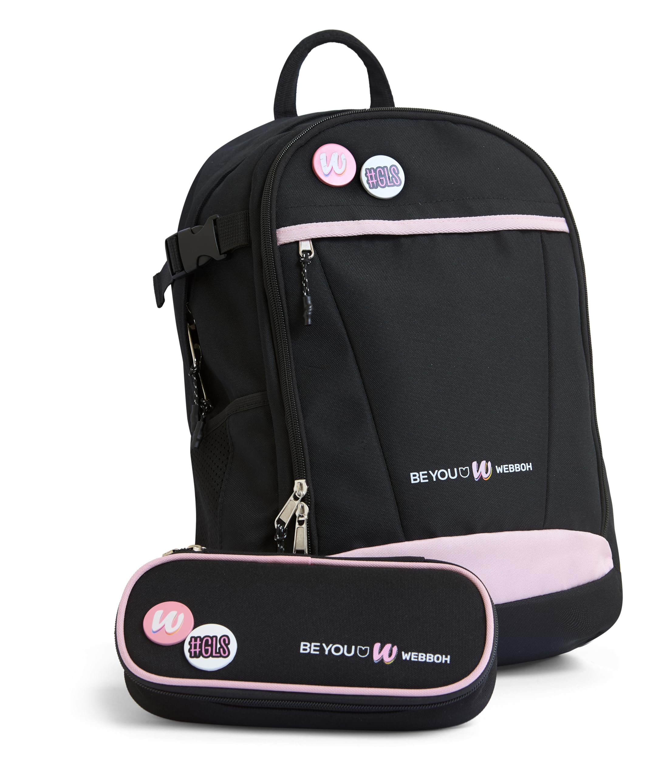BE YOU - Zaino Webboh In Poliestere Tasche Interne E Laterali, Tasca Pc/Tablet, Fodera Interna Personalizzata, Schienale E Spallacci Imbottiti, Tirazip Personalizzato, Dim 31×43×20 cm - 26,5 Lt