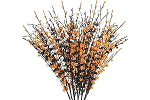 6 pcs Long Artificial Jasmine Flowers: Eerie Elegance for Halloween Décor