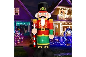 Christmas Inflatable Nutcracker Soldier Yard Decoration Lighted Blow Up Christmas Garden Lawn Decor 8 Feet