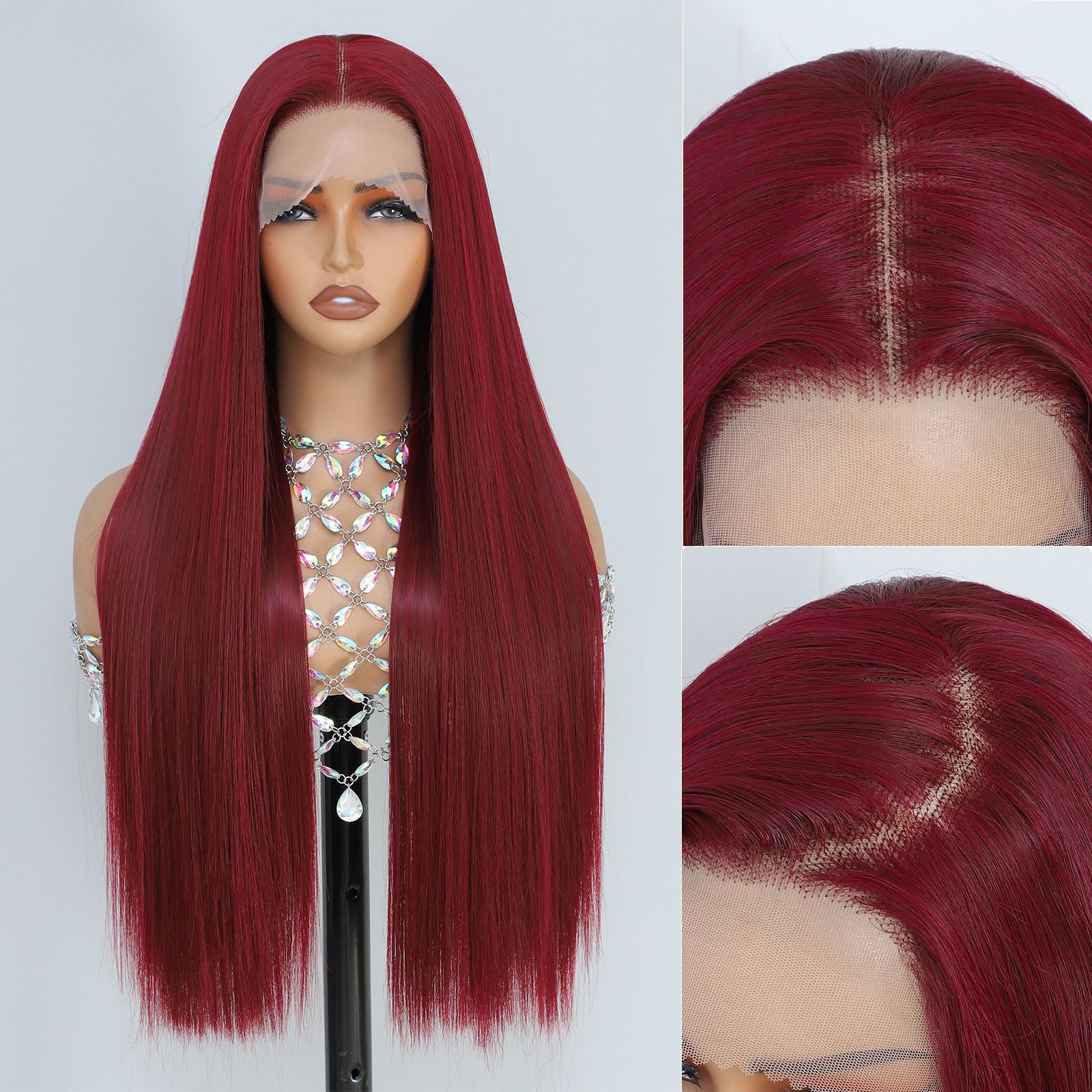 Synthetic 13x6 Lace Front Wig, 26 Inch Heat-Resistant Fiber Wig