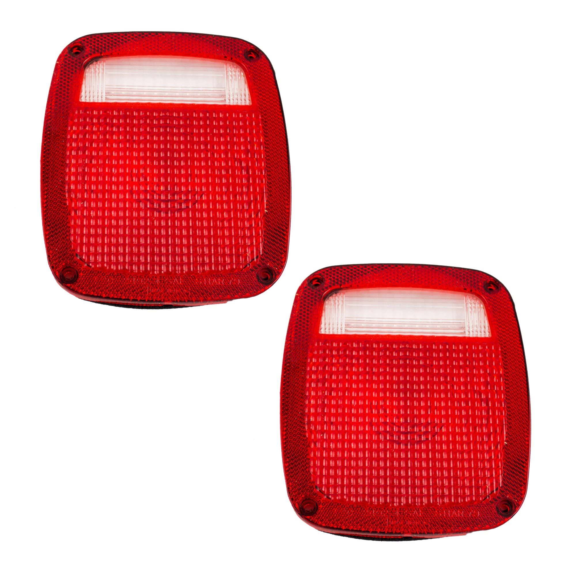 UPPARTS For 1987-2006 Jeep Wrangler Tail Lights - OEM Jeep Wrangler TJ Tail Light Lens Pair Set Replacement - Jeep TJ Tail Light Covers Lenses