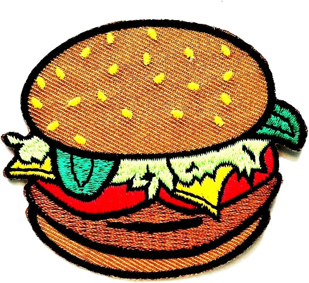 Nipitshop Patches Breakfast Hamburger Food Bread Cartoon Iron On Patches Cartoon Embroidery 222 Badges for Sewing Kids Clothing