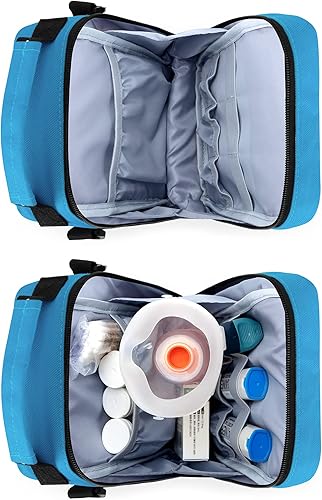 Miniatura 6 de CURMIO EpiPen - Funda de transporte para niños, bolsa de medicina aislada para bolígrafos Epi, Auvi-Q, inhalador de asma, espaciador, rosa (solo