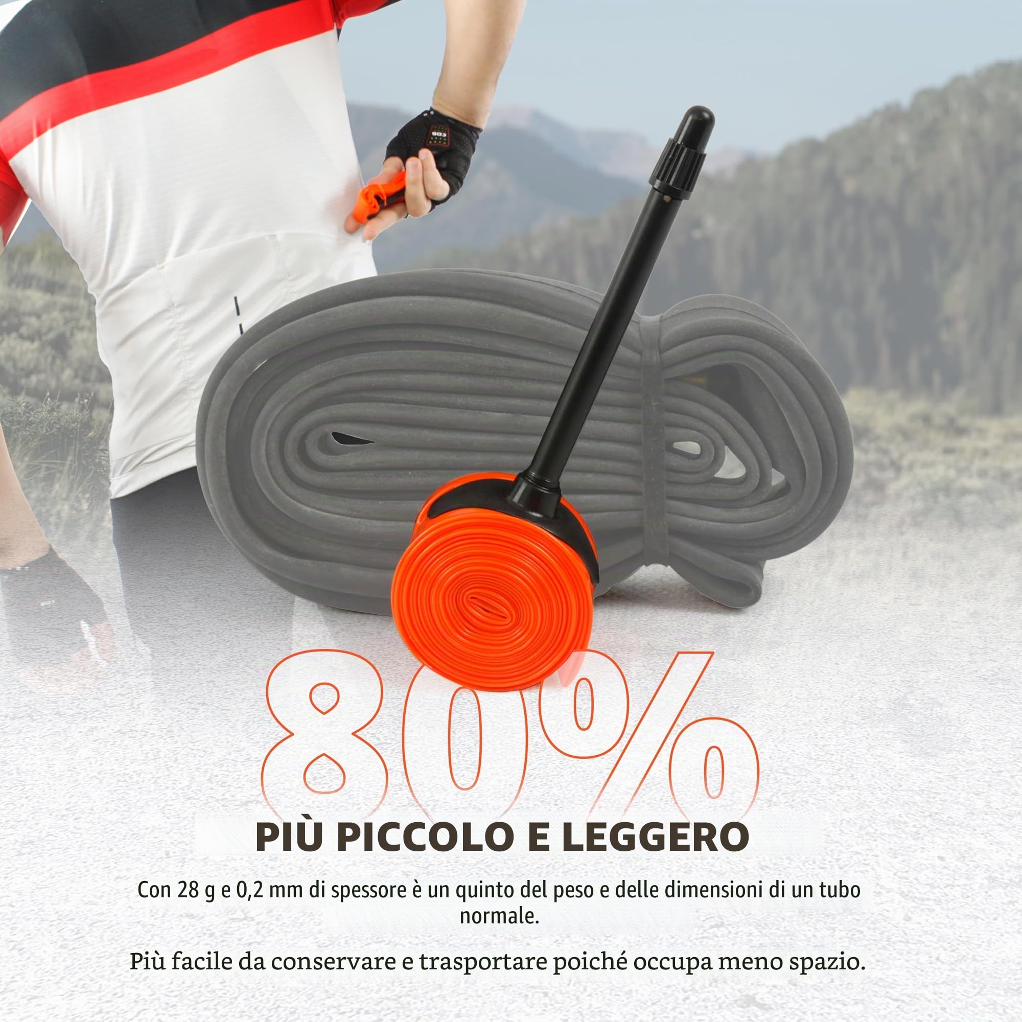 IMPALAPRO Camera d'aria TPU Bici da Corsa Ultraleggera 28g - Compatibile con Camera d'aria Bici da Corsa 700x18/23/25/28/30/32C Valvola Presta 45/65/85mm (TPU 2Pcs - Val 65mm)