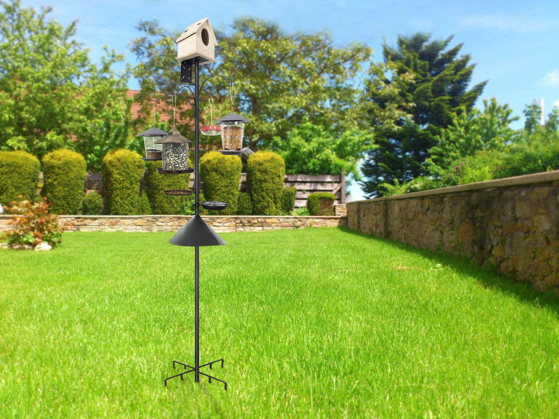Best Bird Feeder Poles for 2026: A Backyard Setup Guide 3 EnjoyWonderfulLife-eWonLife eWonLife 92 Inch Squirrel Proof Bird Feeder Pole wit — product photo