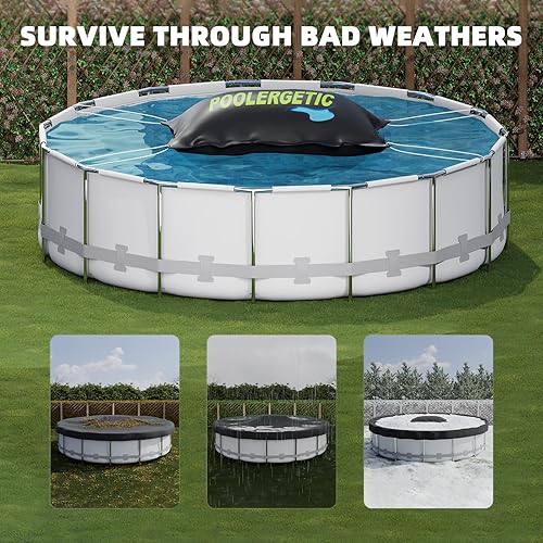 Miniatura 3 de Almohada de piscina de 4 x 8 pies para piscinas sobre el suelo, almohada grande de invierno para cierre de invierno, funda de piscina resistente de