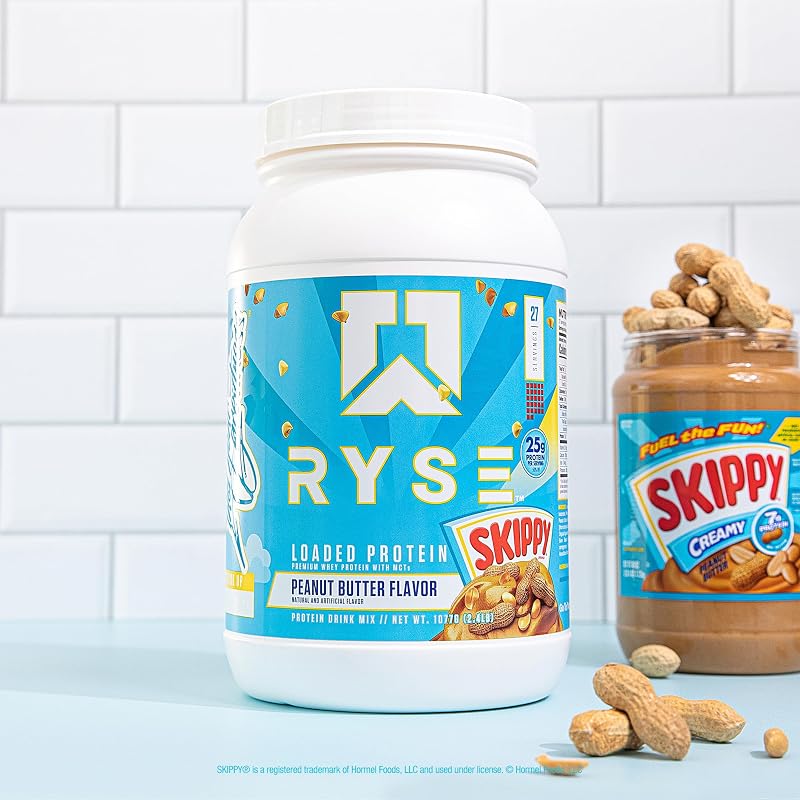 RYSE Loaded Protein Powder - Skippy Peanut Butter - 25g Whey Protein Isolate & Concentrate with Prebiotic Fiber & MCTs - Low Carb, Low Sugar, Digestive-Friendly - 27 Servings / 2 lb Tub image 6