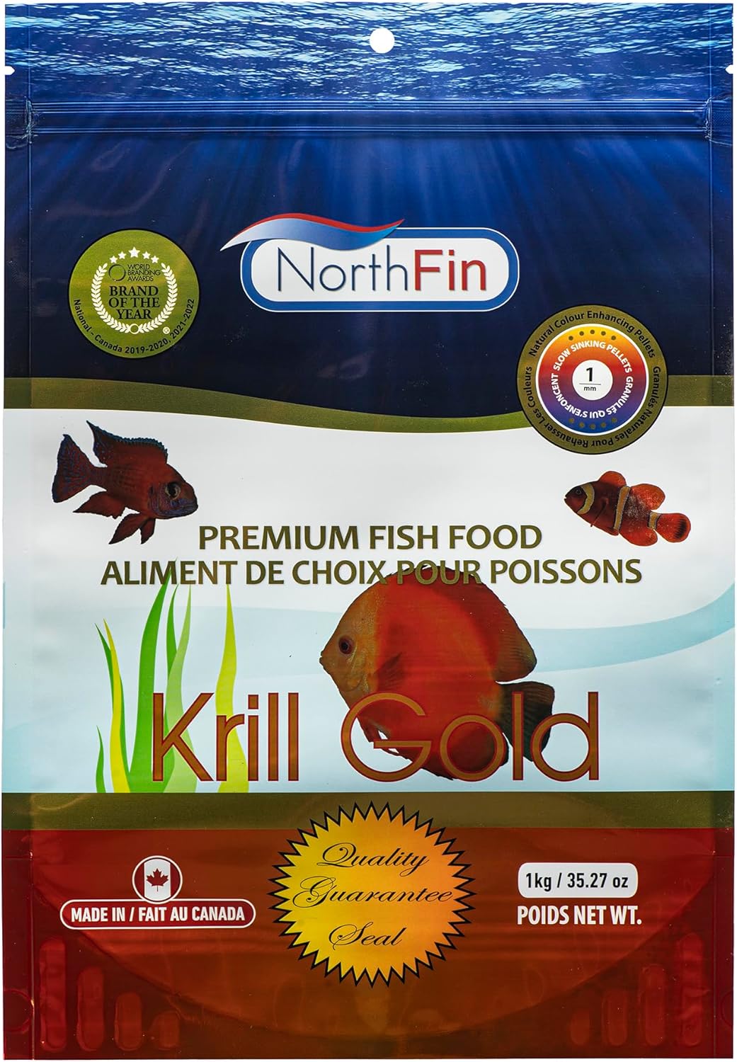 Northfin Fish Food Krill Formula Slow Sinking Pellets (3mm 500g)