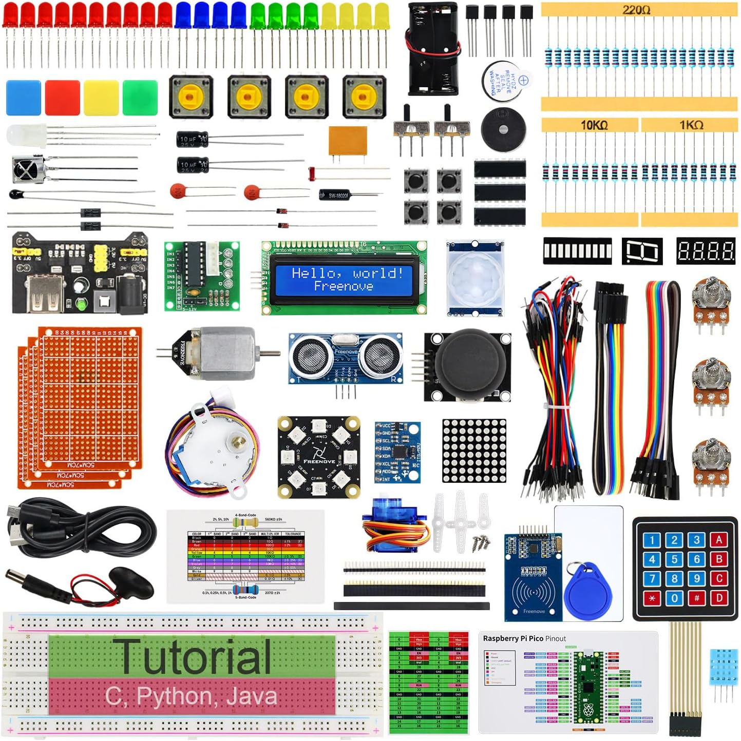 Freenove Ultimate Starter Kit for Raspberry Pi Pico (Not Included ...