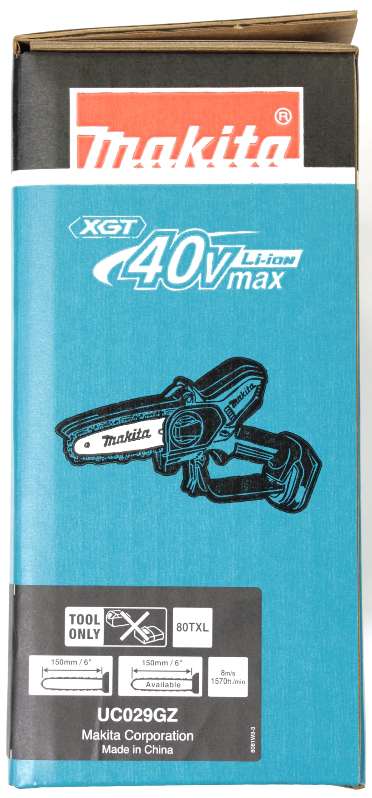 Makita UC029GZ Motosierra a pilas Longitud de la espada 150 mm