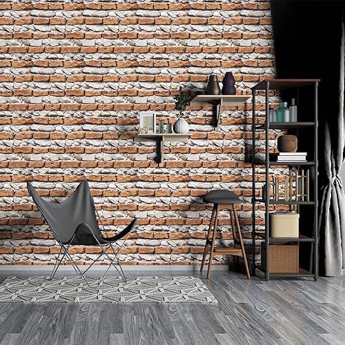 Miniatura 2 de Papel mural imitación piedra, retro 3D,autoadhesivo, con textura de ladrillo de pizarra azul verdoso,papel estampado, para estantes, paredes,