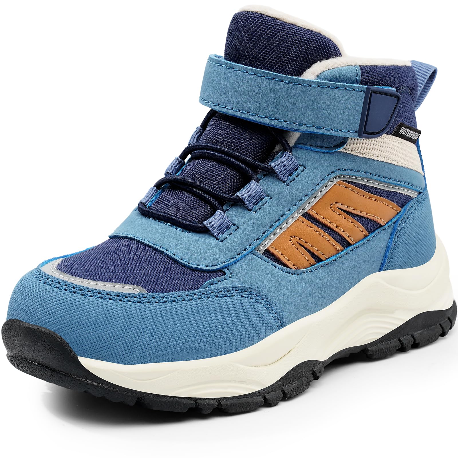 Harvest Land Kids Winter Boots Waterproof Girls Boys Snow Hiking Outdoor Boots Anti Collision Anti-Skid Mid Ankle Adventure Trekking Shoes