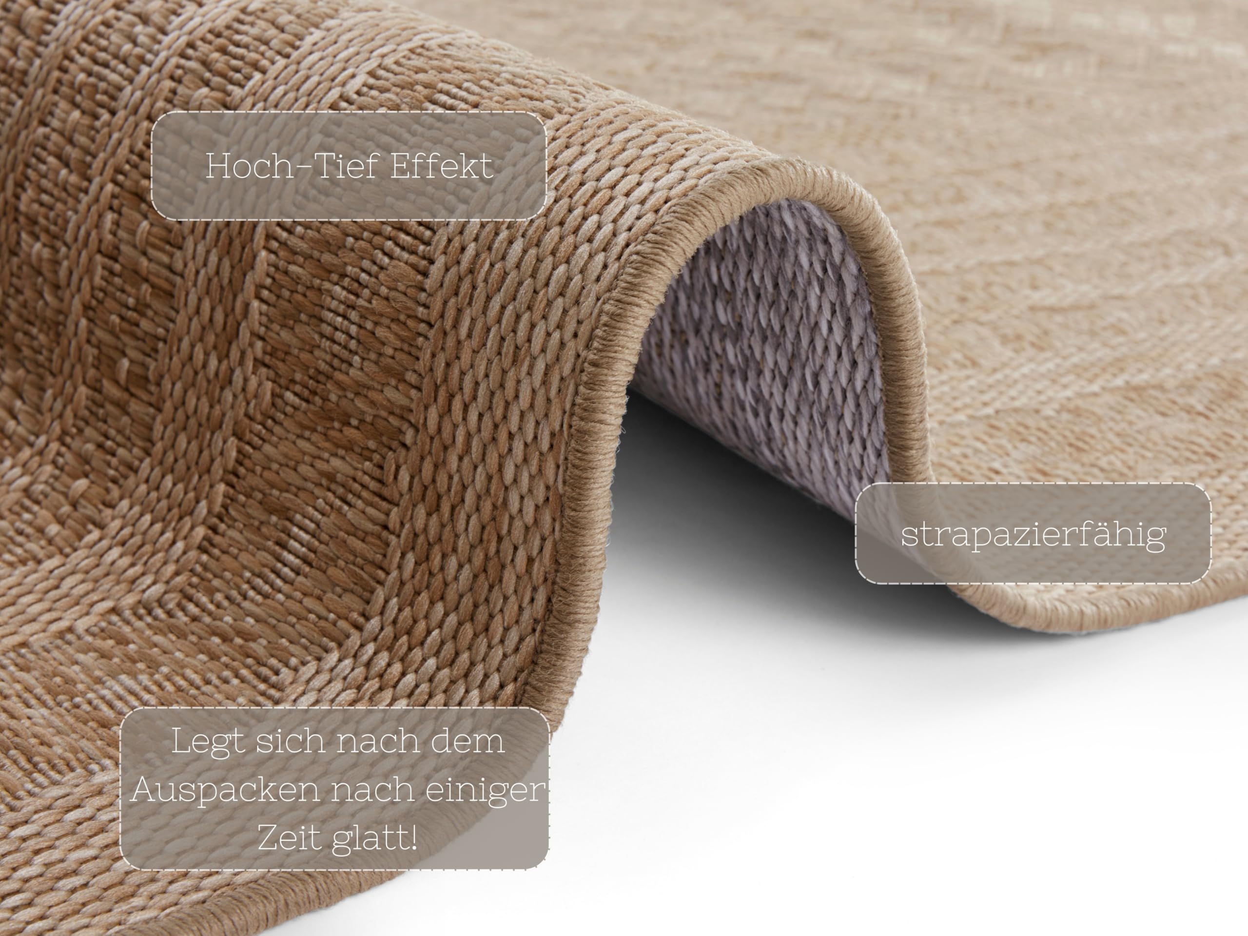 bougari Limonero Tapis d'intérieur et d'extérieur, Beige/Marron, 160 x 230 cm