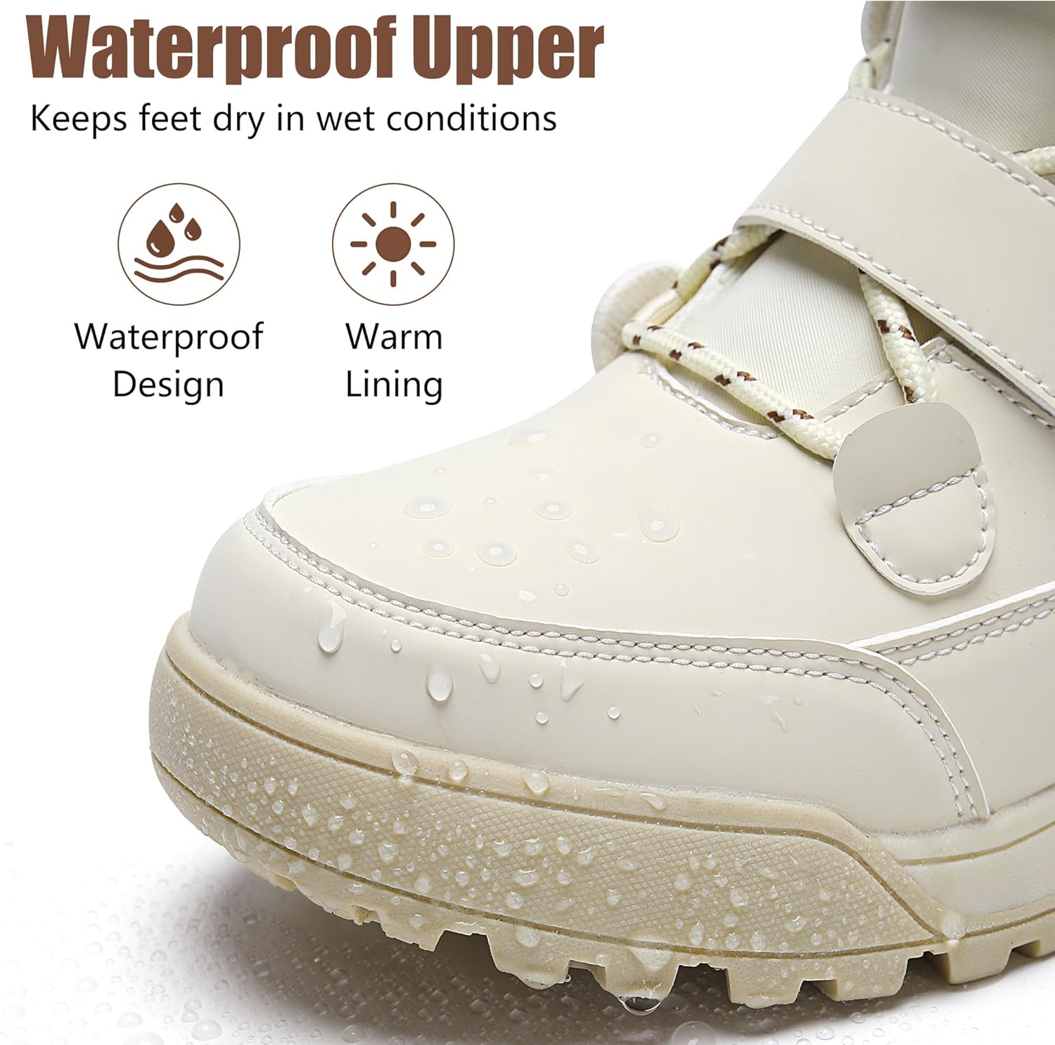 CLYCTIP Women's Waterproof Winter Snow Boots Lightweight Warm Faux Fur Lined Mid-Calf Shoes