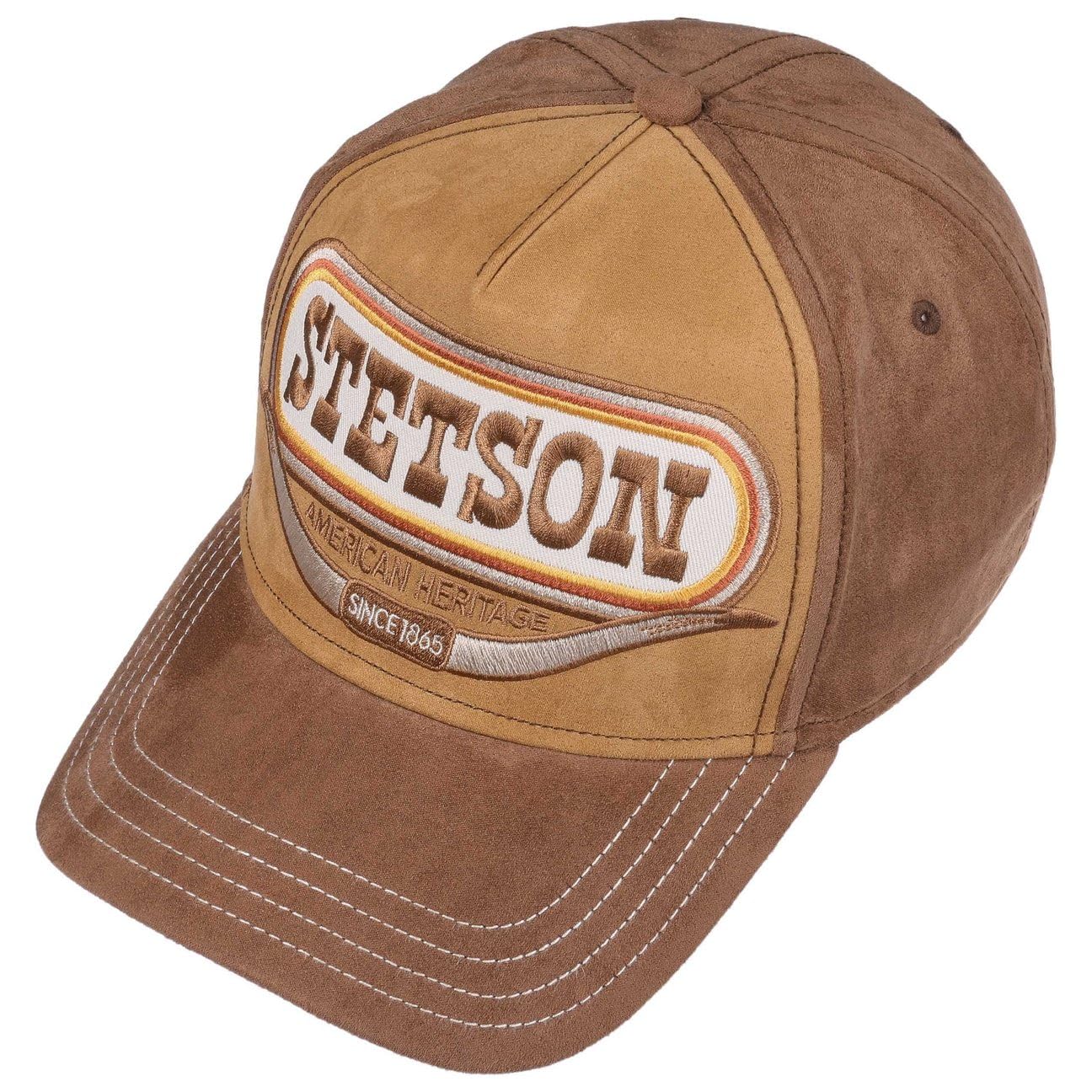 Stetson Buffalo Horn Cap Herren Snapback Basecap Velourstoff Markenschriftzug Sommer Winter
