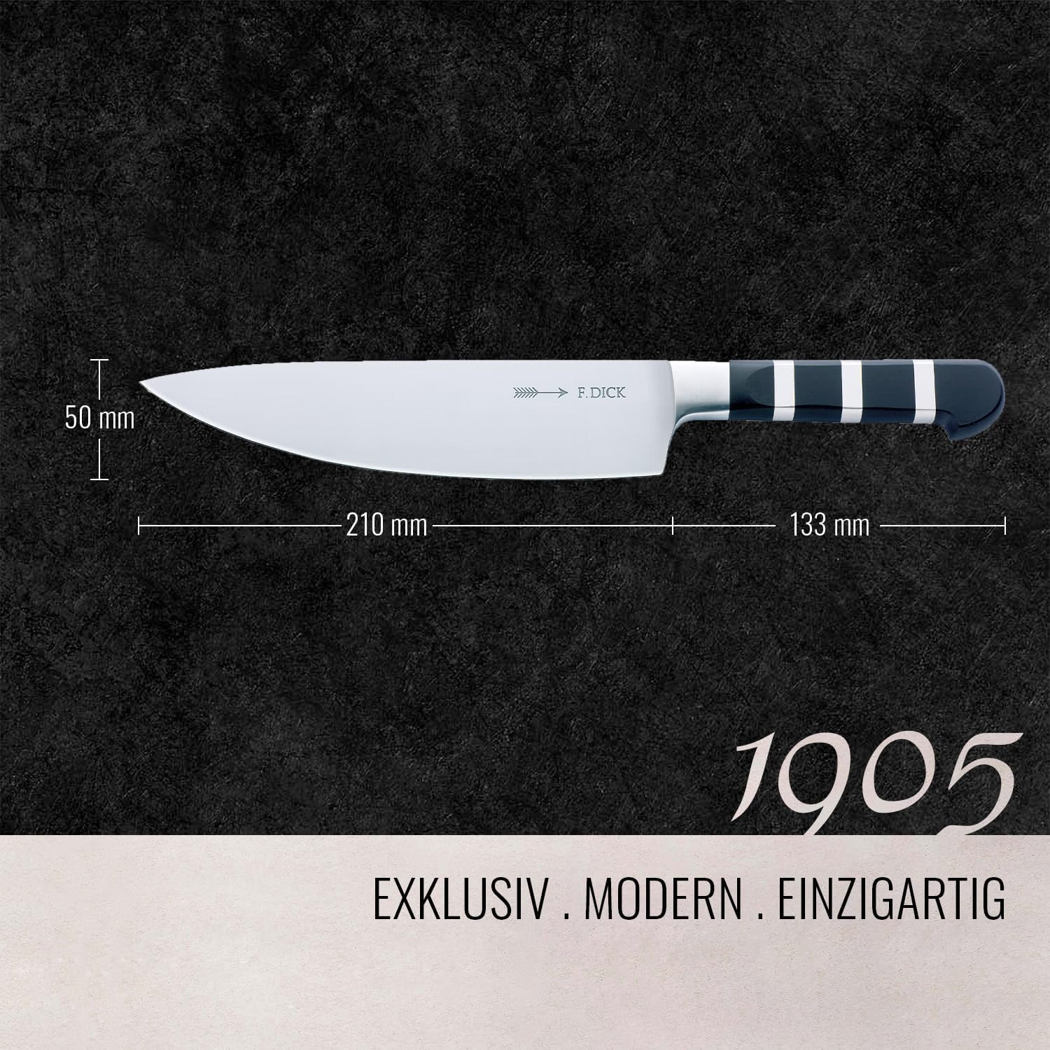F. Dick Kochmesser, 1905 (Messer mit 21 cm Klinge, HRC 56° X55CrMoV14 Stahl nichtrostend, vielseitiger Einsatz) 8194721 | nichtrostend, vielseitiger Einsatz) 8194721