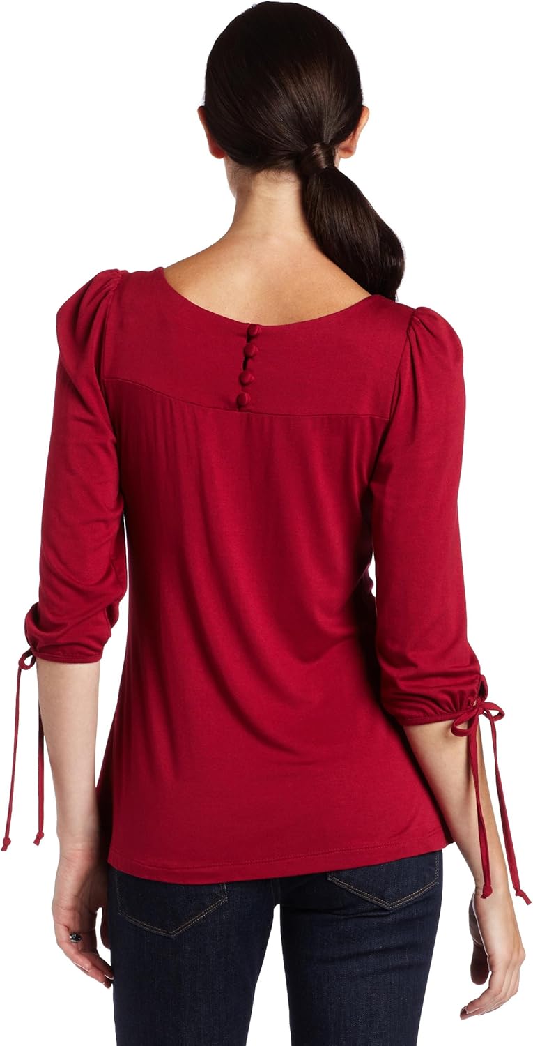 Maternal America Women's Maternity Tie Sleeve Shirt at  Women’s Clothing store: Maternity Tunics