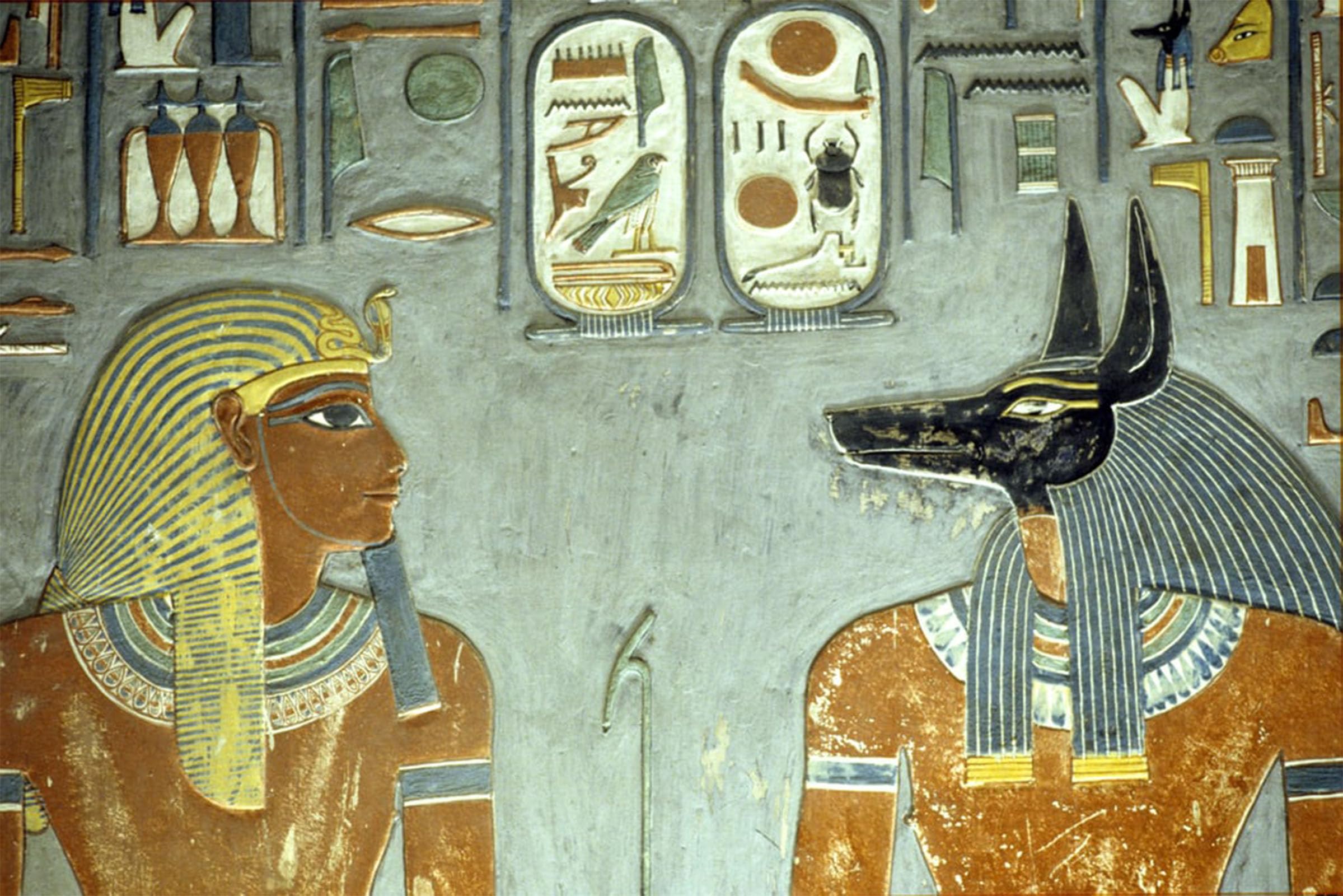 SERENDIPITP Retro Picture Poster Wall Art Pictures Painting Horemheb and Anubis by Famous Artist Wall Art Canvas Print for Wall Decor 60x90cm
