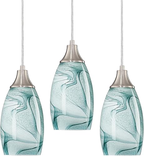 Miniatura 16 de Mini Luces Colgantes de Vidrio, Luminarias Colgantes de Vidrio Artístico Soplado, Accesorios de Luz Colgante para Isla de Cocina, Pantalla de