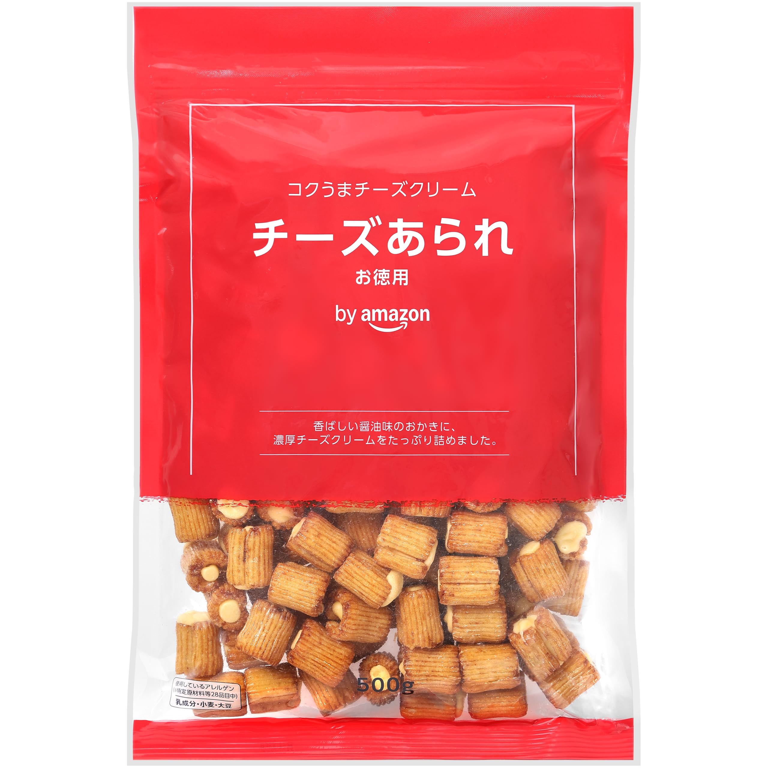 by Amazon チーズあられ 500g 大容量 チャック付き袋