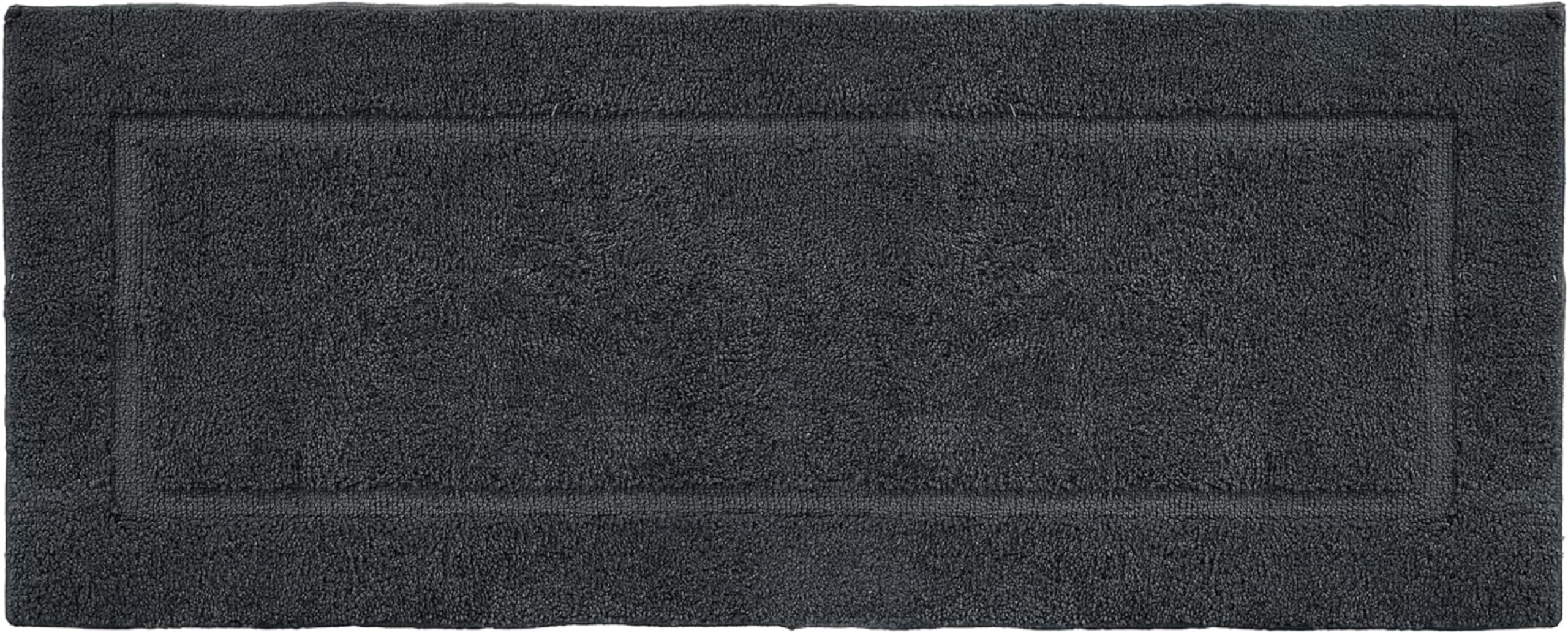 Extra Large Bath Mat 60x300cm Non Slip Soft 100% Cotton 1000-GSM Quick Dry Washable Reusable Bathroom Floor Rug (Charcoal Grey