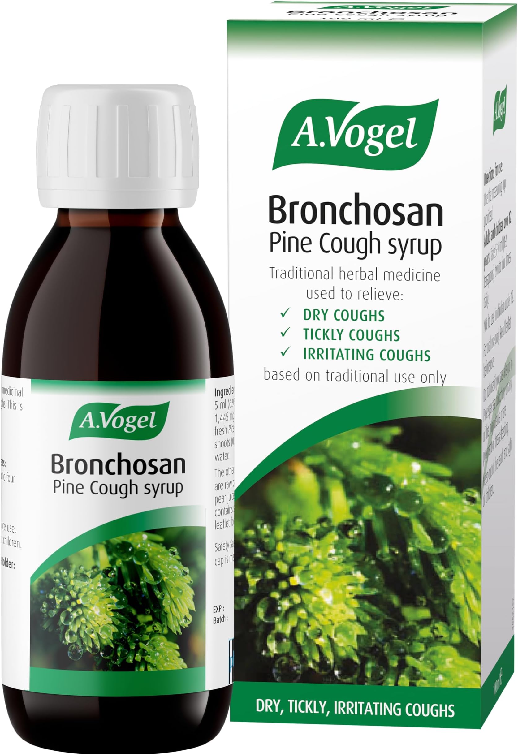 Bronchosan Pine Cough Syrup | Dry & Tickly Cough Medicine for Adults | 100ml