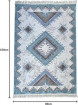 Kilim Çift Taraflı Kullanılabilir Lüks Kilim Çamaşır Makinesinde Yıkanabilir Pamuklu Dokuma Kilim