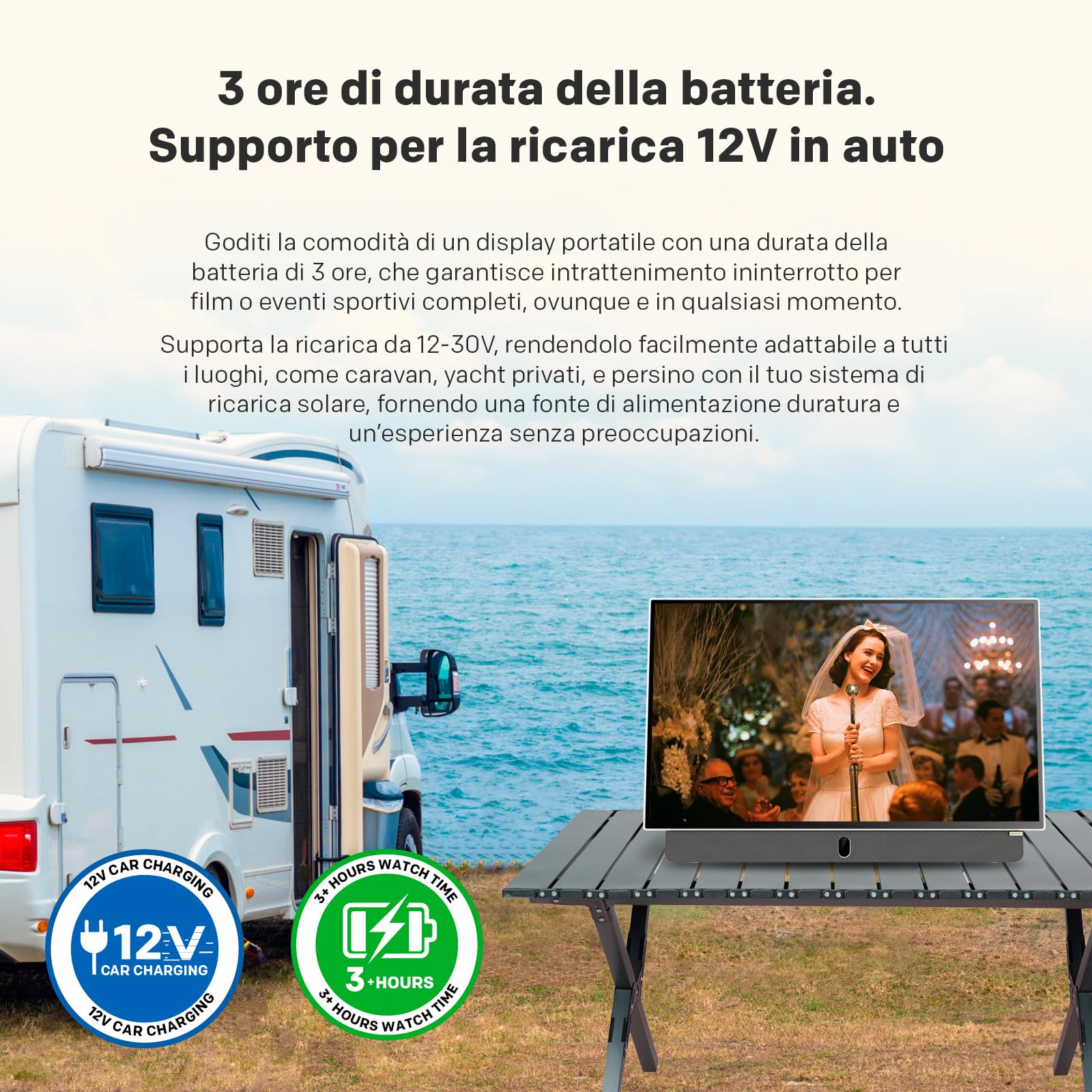Metz MPE7000Z TV Portatile 24 Pollici Batteria Integrata - Dettaglio