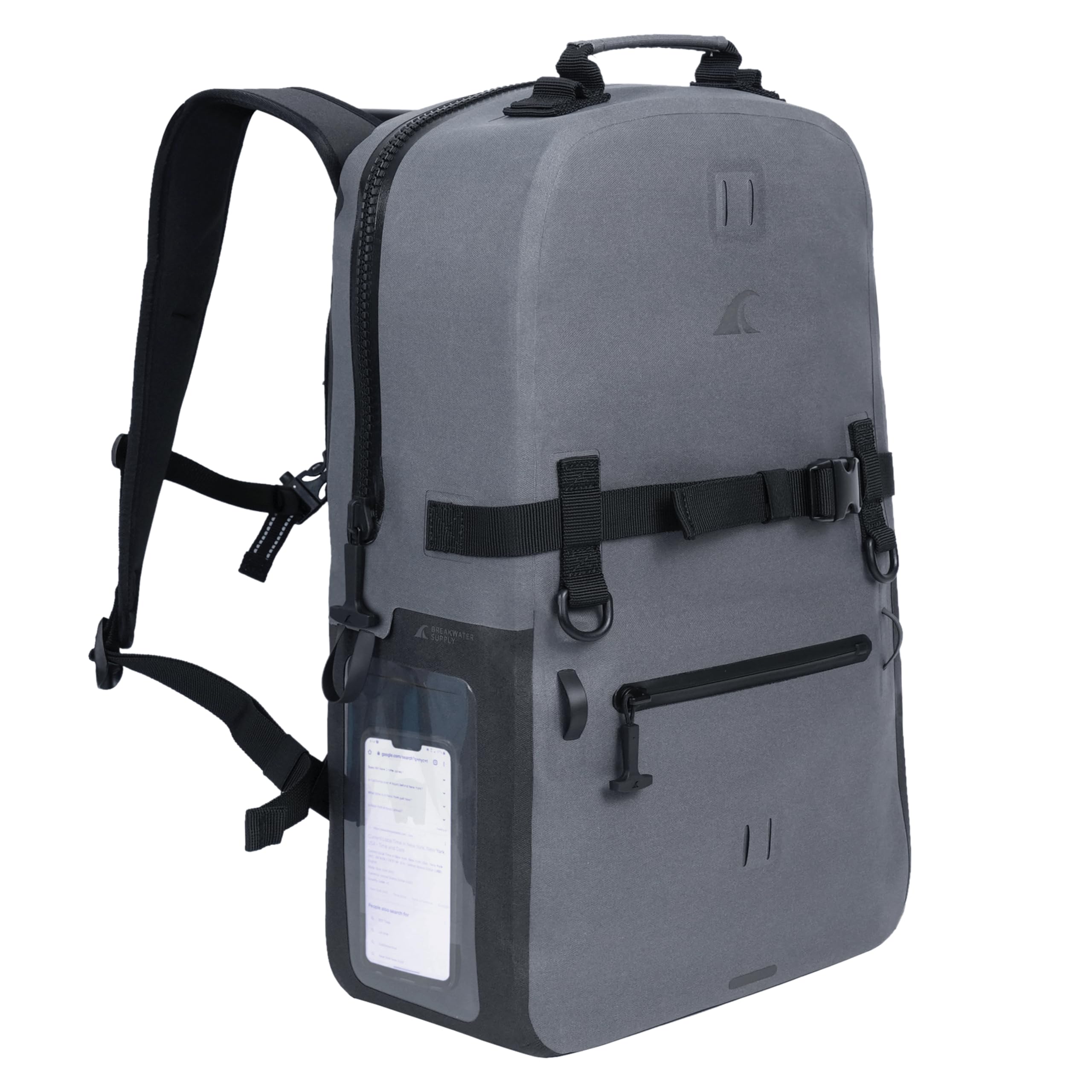 Breakwater Supply™ Waterproof IP68 Submersible Backpack with Airtight Zippers | Laptop Travel Outdoors | Fogland 25L 20L 15L