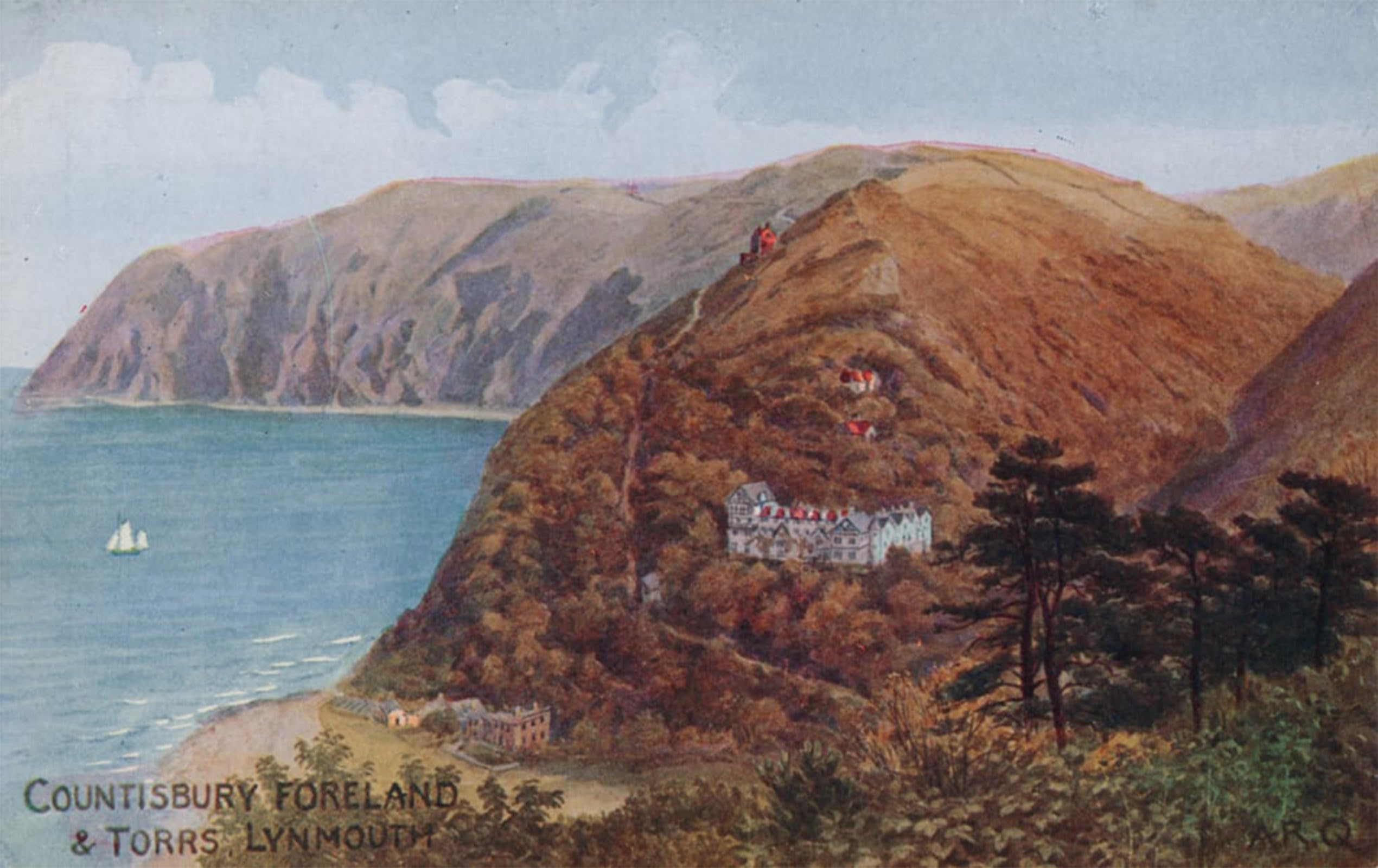 POSTERIIk Famous Modern Artwork Art Mural Countisbury Foreland and Torrs Lynmouth by Alfred Robert Quinton Oil Paintings Pictures for Home Decor 60x90cm