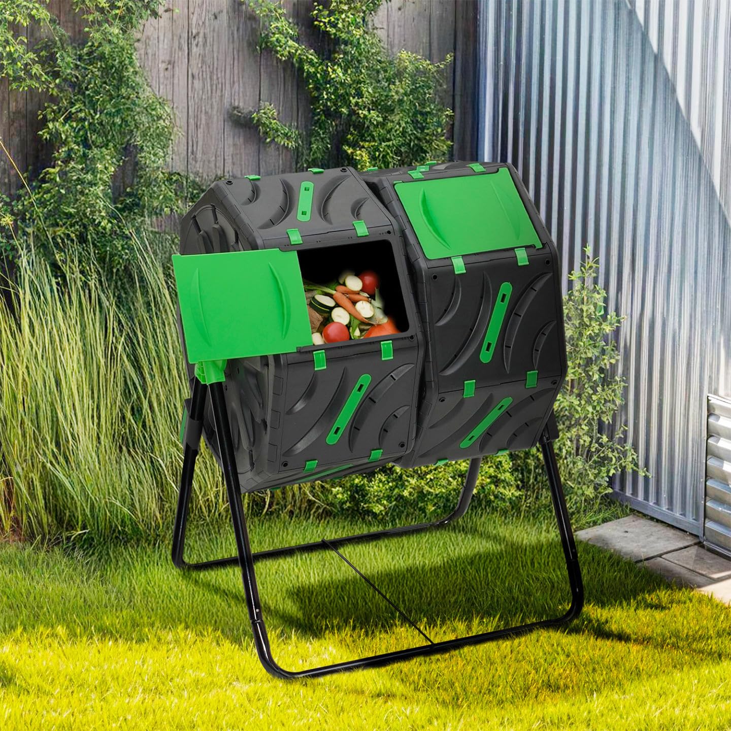 IDMarket - Bac de compostage Rotatif Double bac 140L